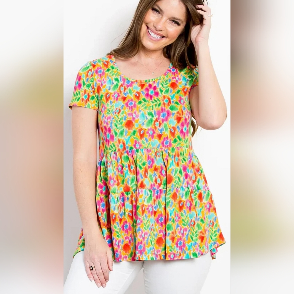 Be Stage Bright Floral Babydoll Top